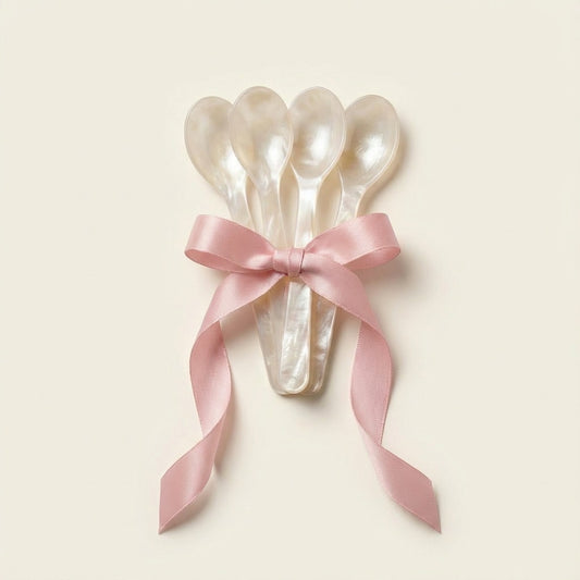 Acrylic Lepel Set in Parelmoer kleur - 4 stuks