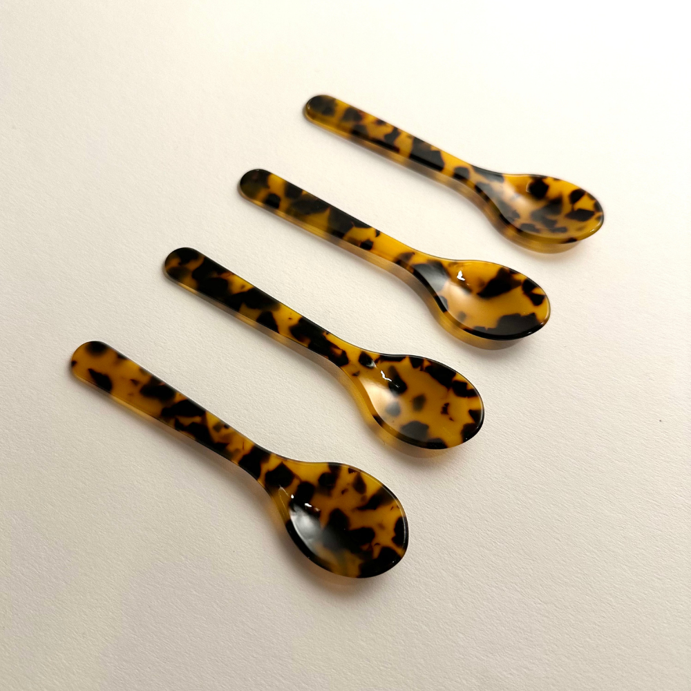 Acrylic Spoon Set with Leopard print - 4 pieces