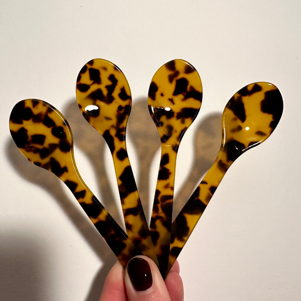 Acrylic Spoon Set with Leopard print - 4 pieces