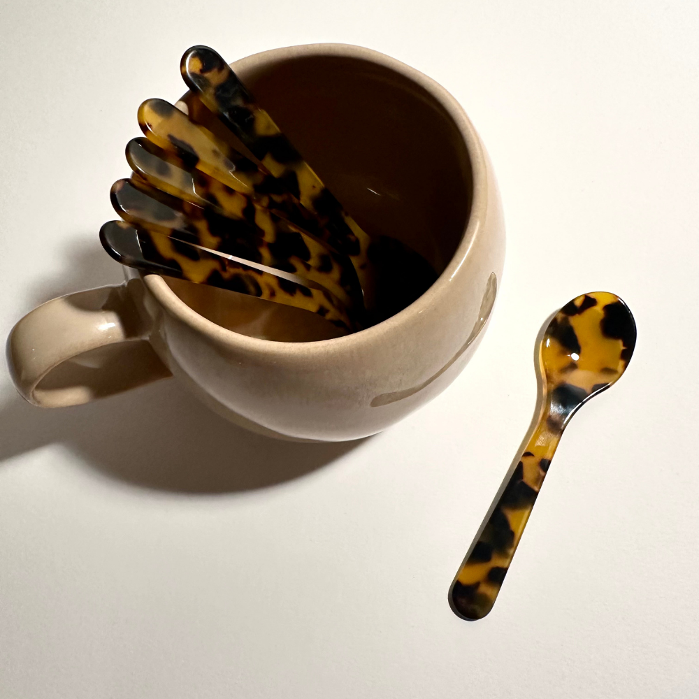 Acrylic Spoon Set with Leopard print - 4 pieces